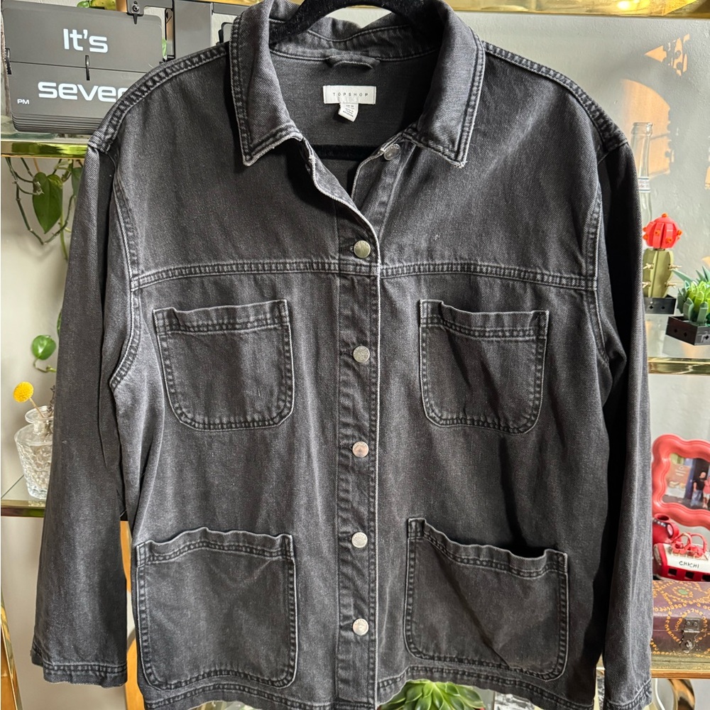Topshop Women's Black Denim Jacket